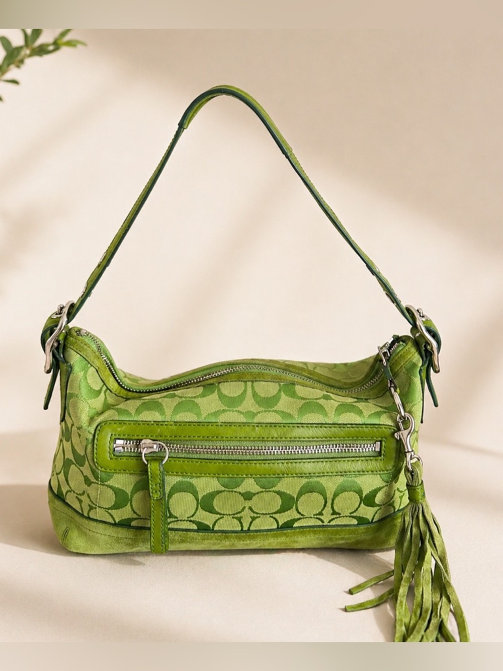 Coach Vintage Y2K 9363 Green Signature Soho East West Duffle Shoulder Bag Rare - Picture 12 of 12